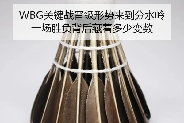 WBG关键战晋级形势来到分水岭 一场胜负背后藏着多少变数